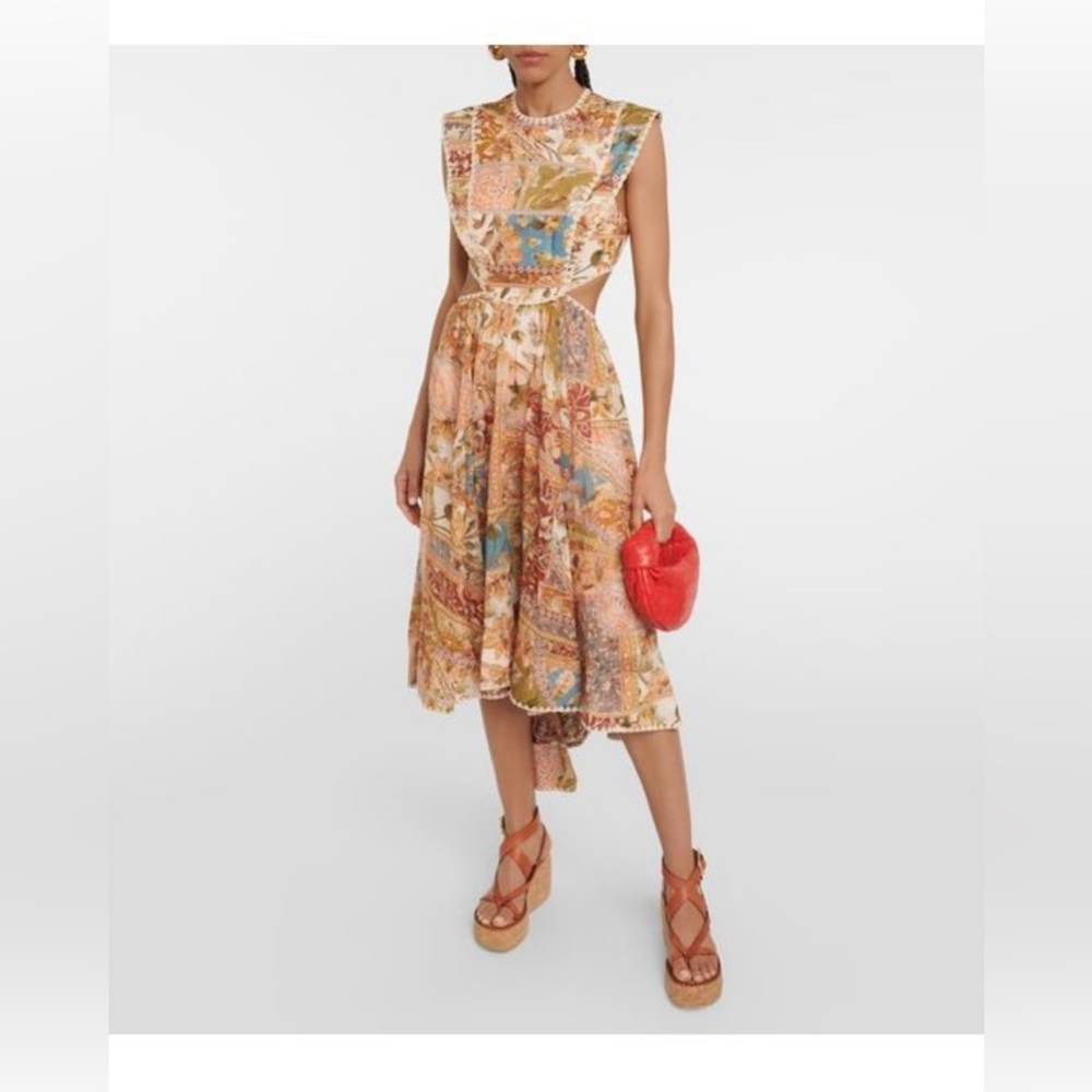 Zimmermann Boho Cutout Midi Dress NWT